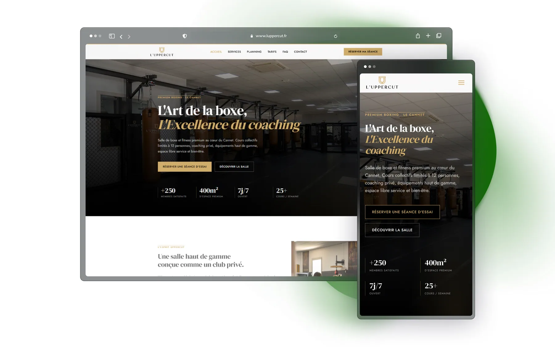 L'Uppercut, aperçu du site